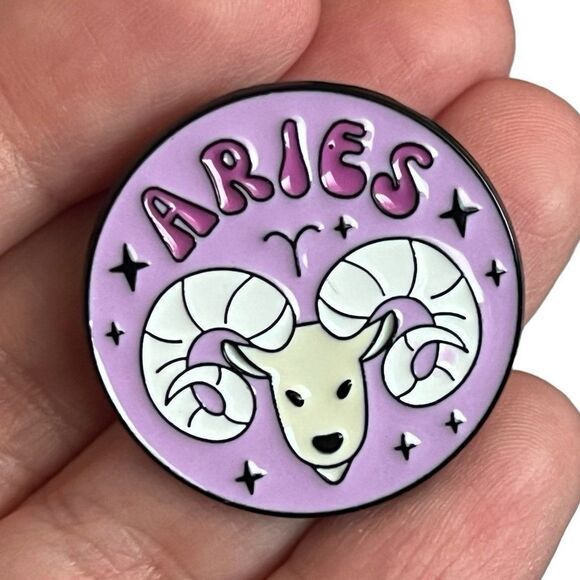 Aries Astrology Horoscope Symbol Enamel Pin - Picture 2 of 9